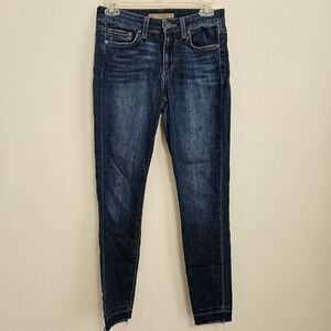 Joes Jeans Jamie Skinny Mid Rise Raw Hem Stretch Blue Jeans Size 25 28x28